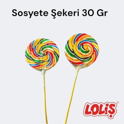 LOLİŞ® Sosyete Şekeri 30 Gr (150'li Kutu) Hediye Standlı