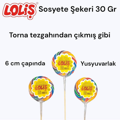 LOLİŞ® Sosyete Şekeri 30 Gr (150'li Kutu) Hediye Standlı