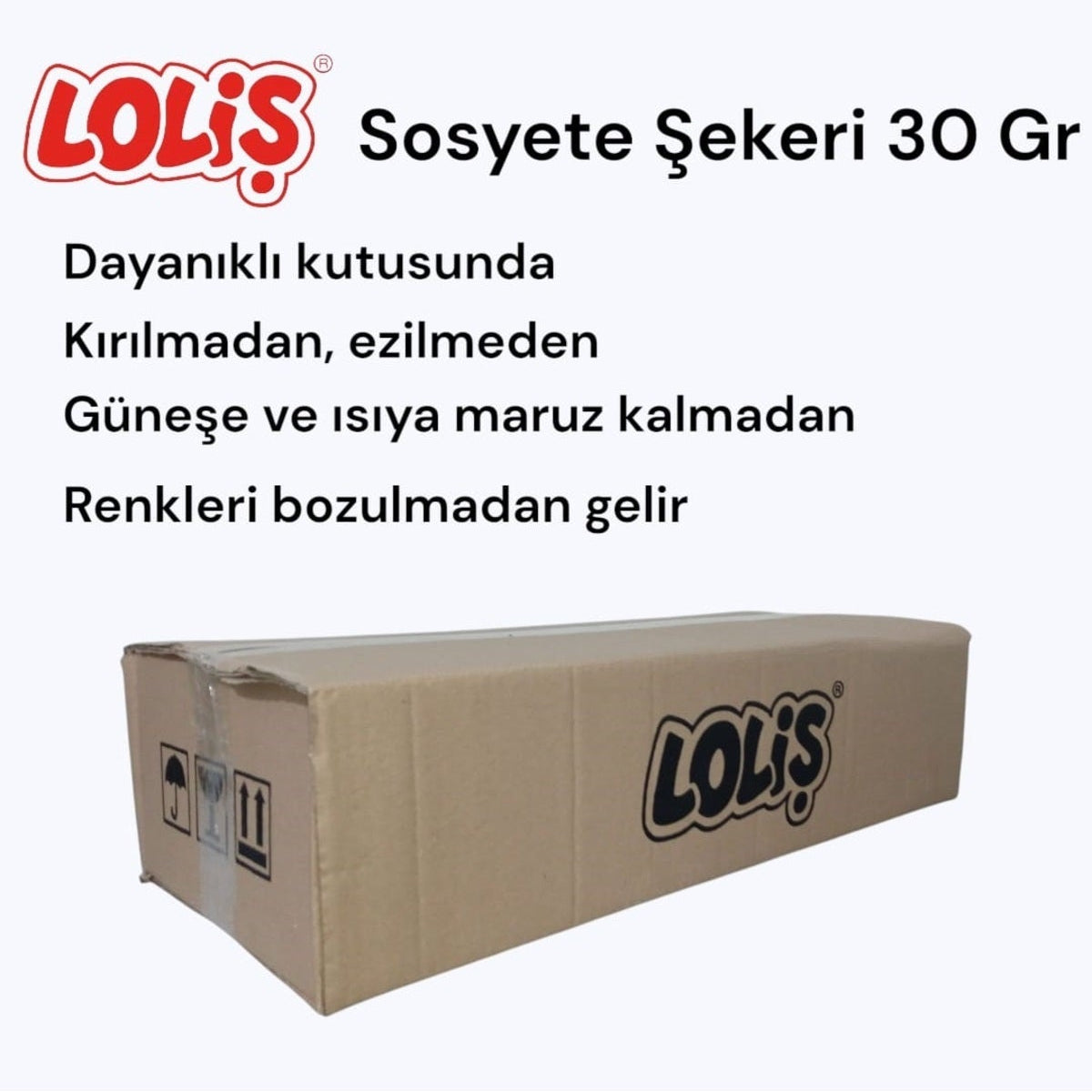 LOLİŞ® Sosyete Şekeri 30 Gr (150'li Kutu) Hediye Standlı
