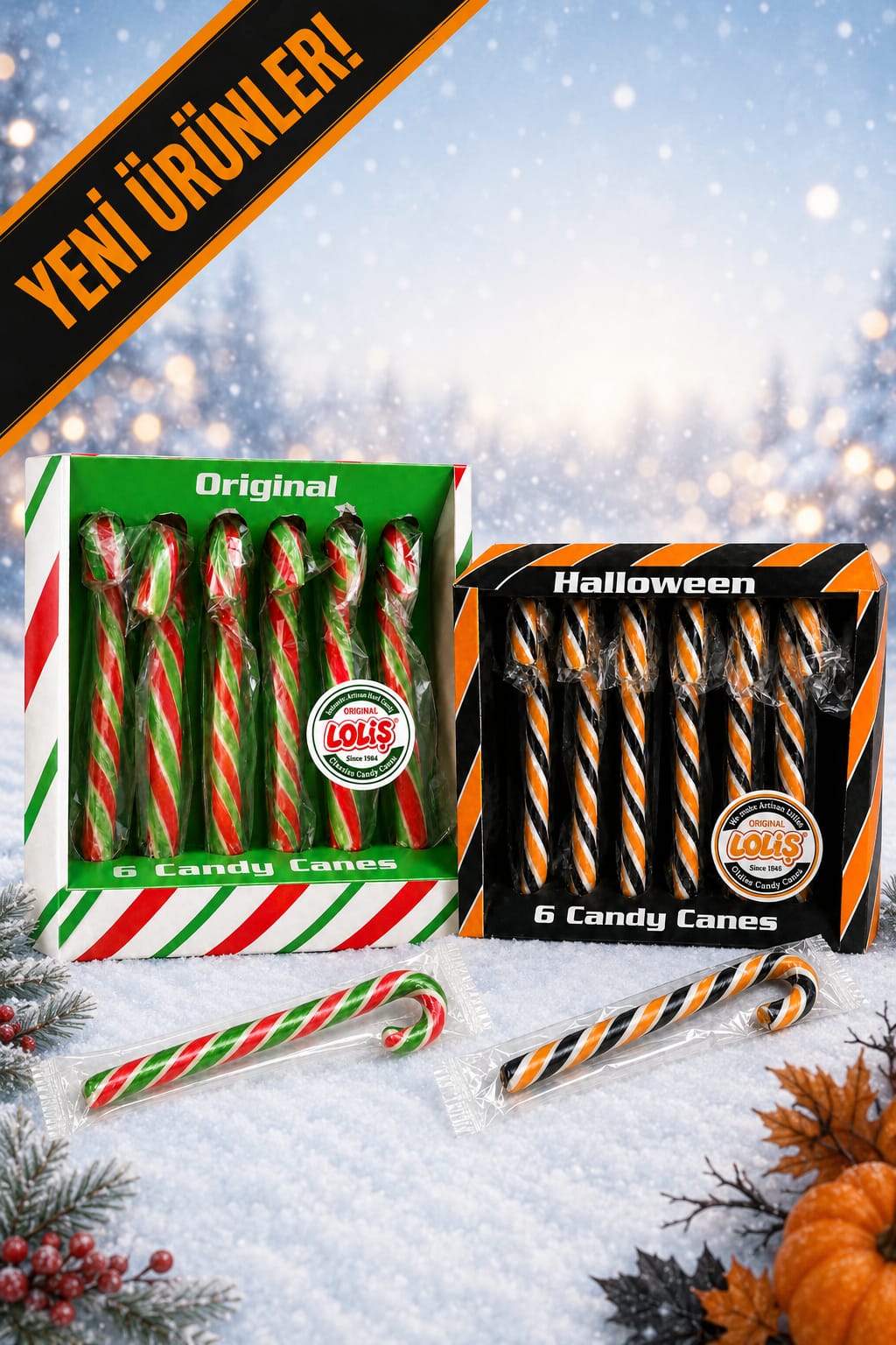 Hediyelik Baston Şeker Kutusu (Candy Canes)