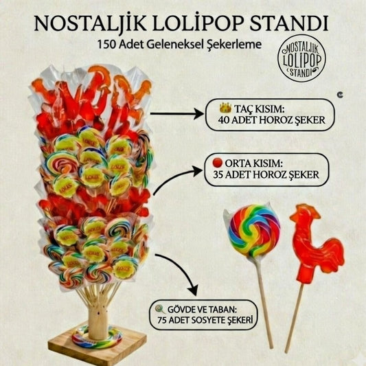 Nostaljik Lolipop Standı ™ ( Horoz Şeker & Sosyete Şekeri)